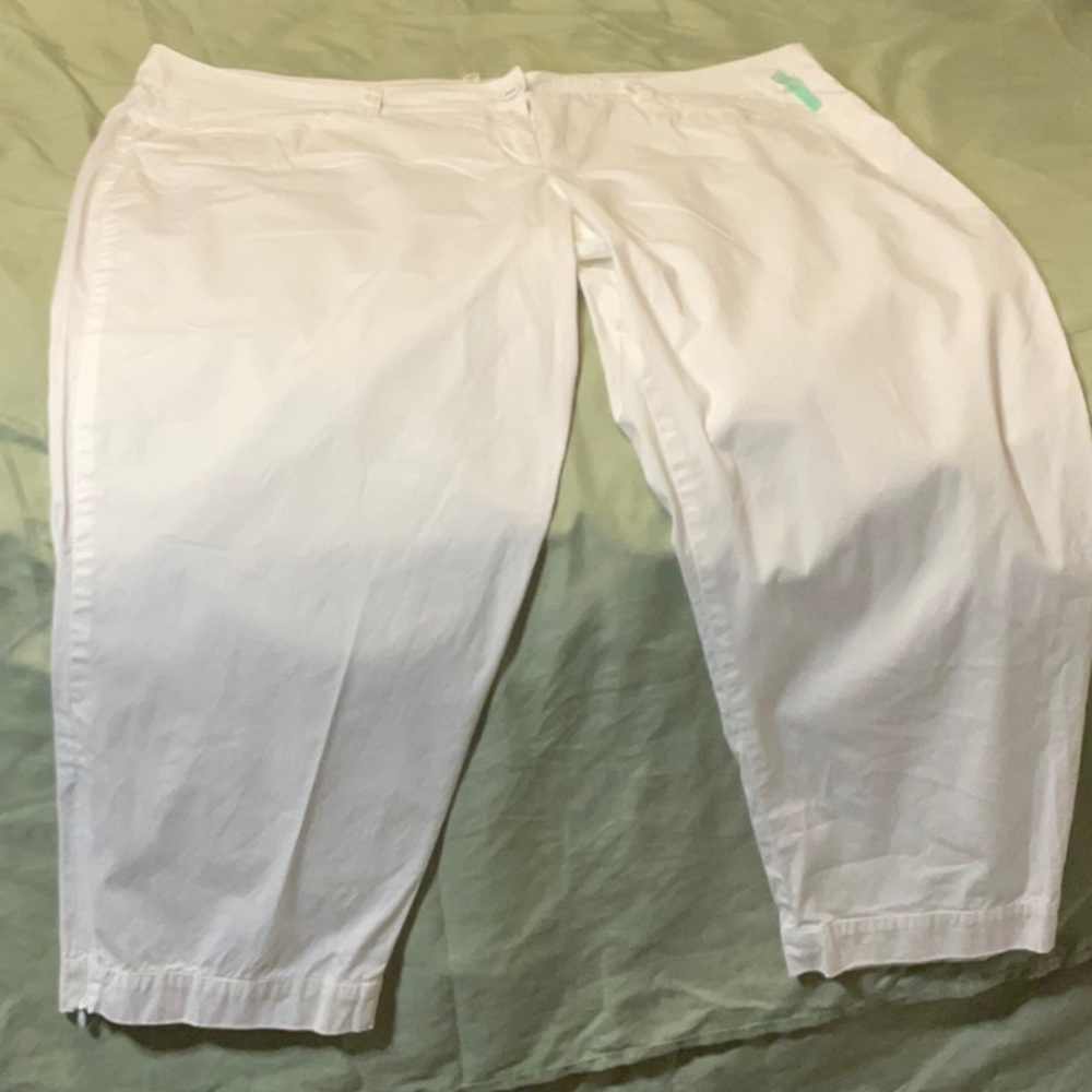 Eileen Fisher Cotton Capris With Zippers At Hem